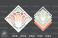 Flowers Layered Papercut SVG Bundle - CraftNest - Digital Crafting and Art