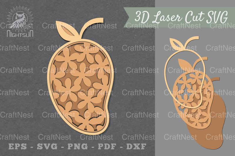 Mango Flowers Lasercut Decoration Clipart Bundle - CraftNest - Digital Crafting and Art