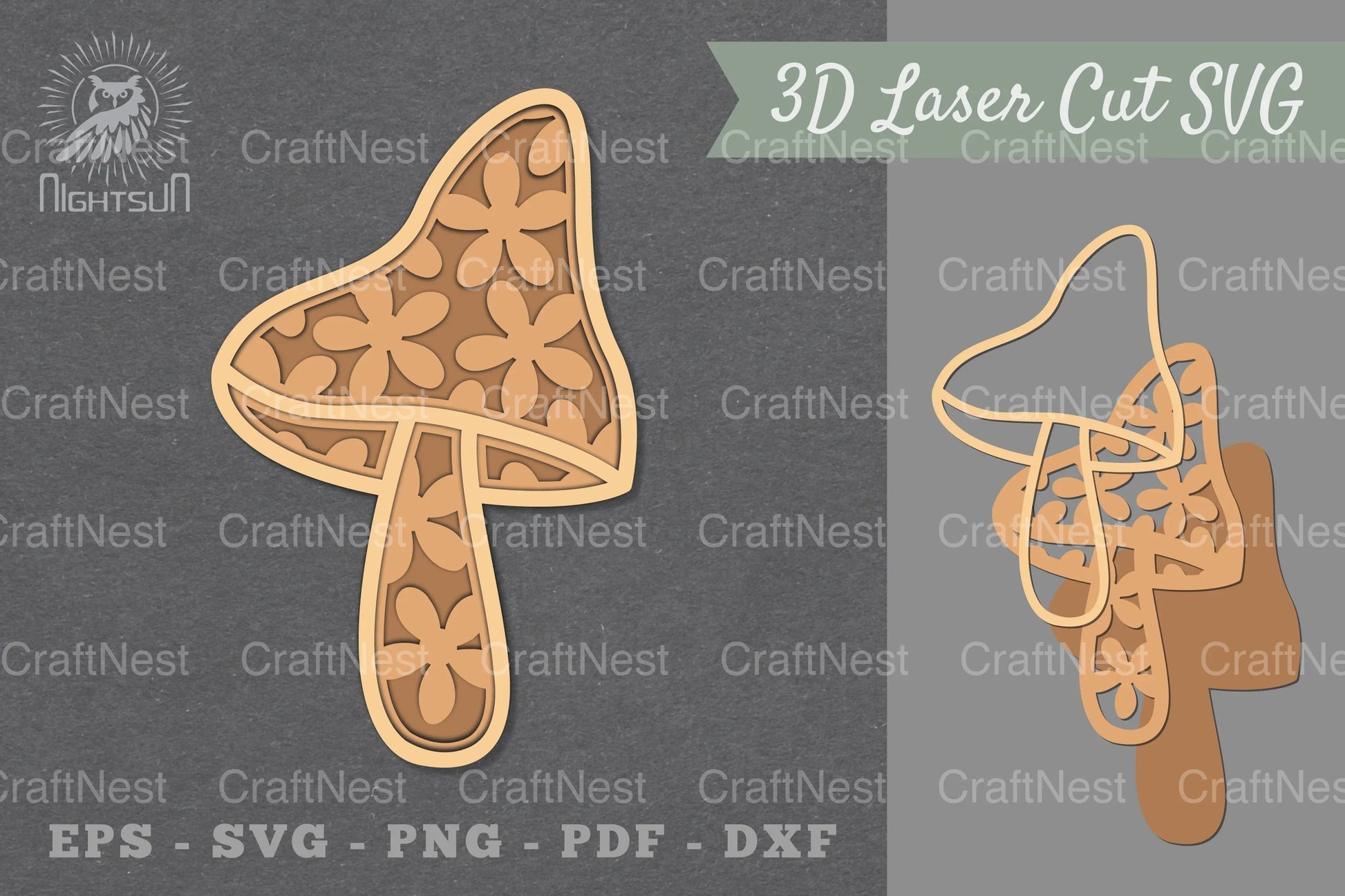 Flowers Mushroom Lasercut Decoration Clipart Bundle - CraftNest - Digital Crafting and Art