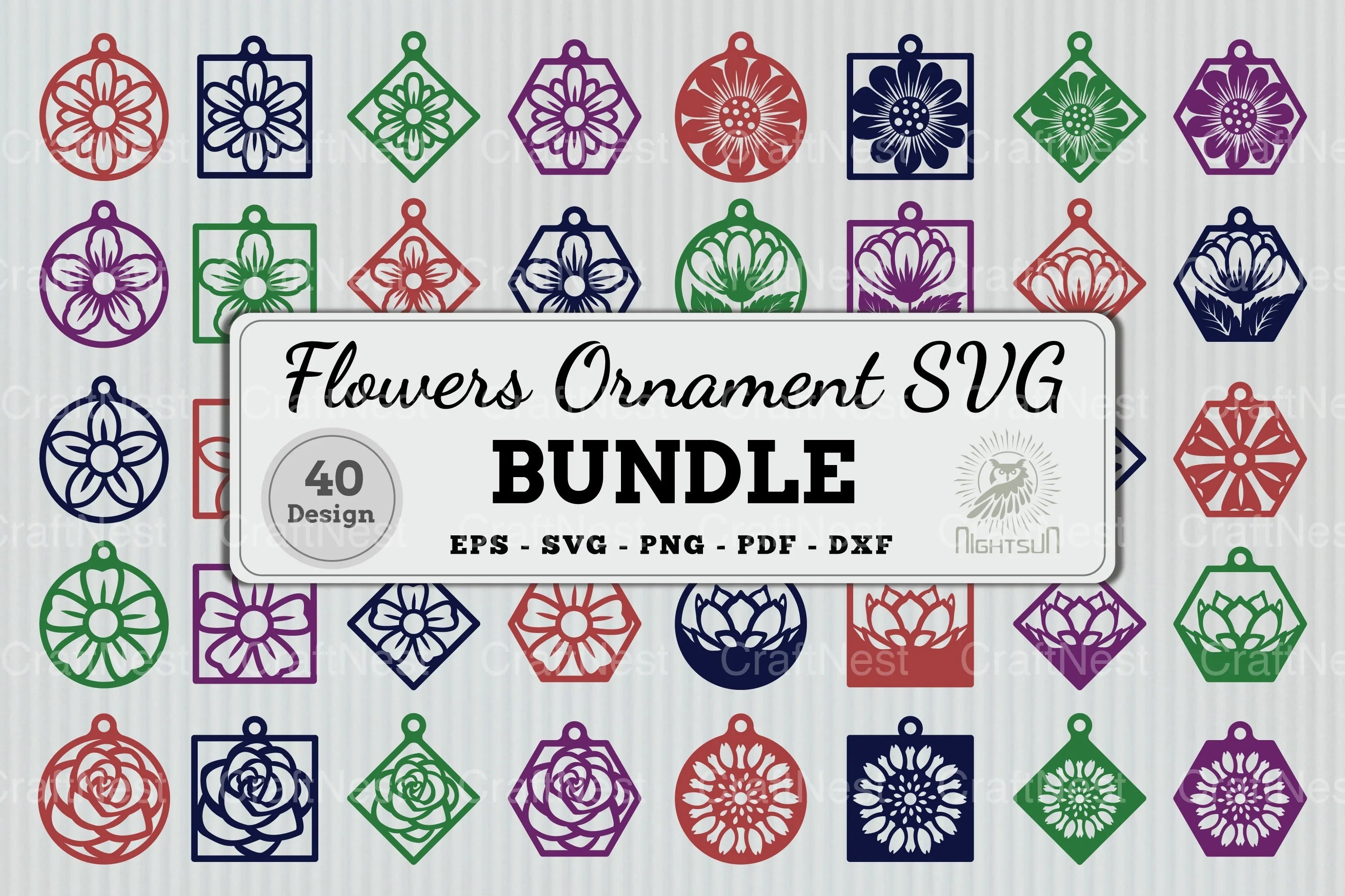 Flowers Ornament Earring SVG Bundle - CraftNest - Digital Crafting and Art