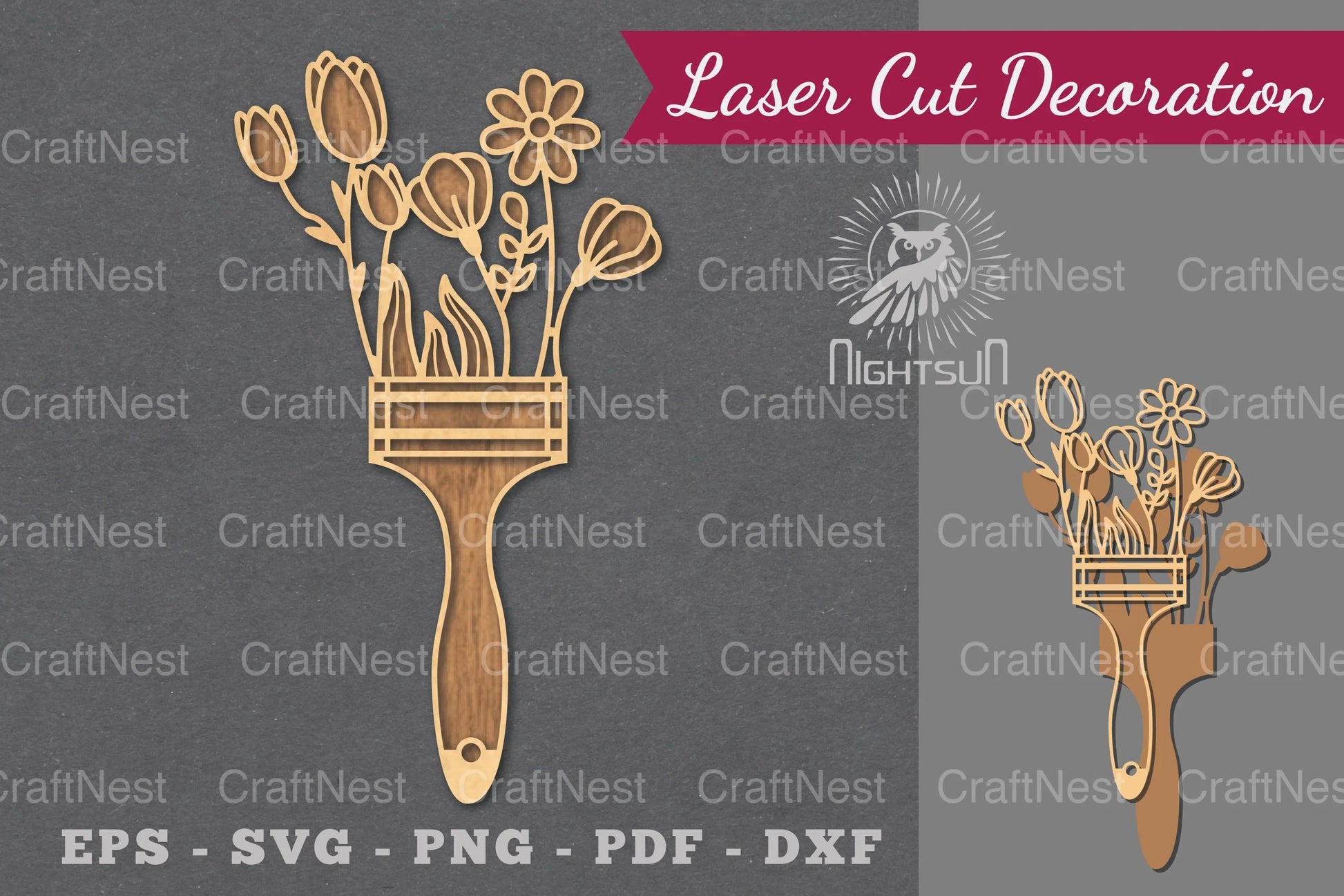 Flowers Paintbrush Laser Cut Decoration Clipart Bundle - CraftNest - Digital Crafting and Art