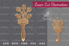 Flowers Paintbrush Laser Cut Decoration Clipart Bundle - CraftNest - Digital Crafting and Art