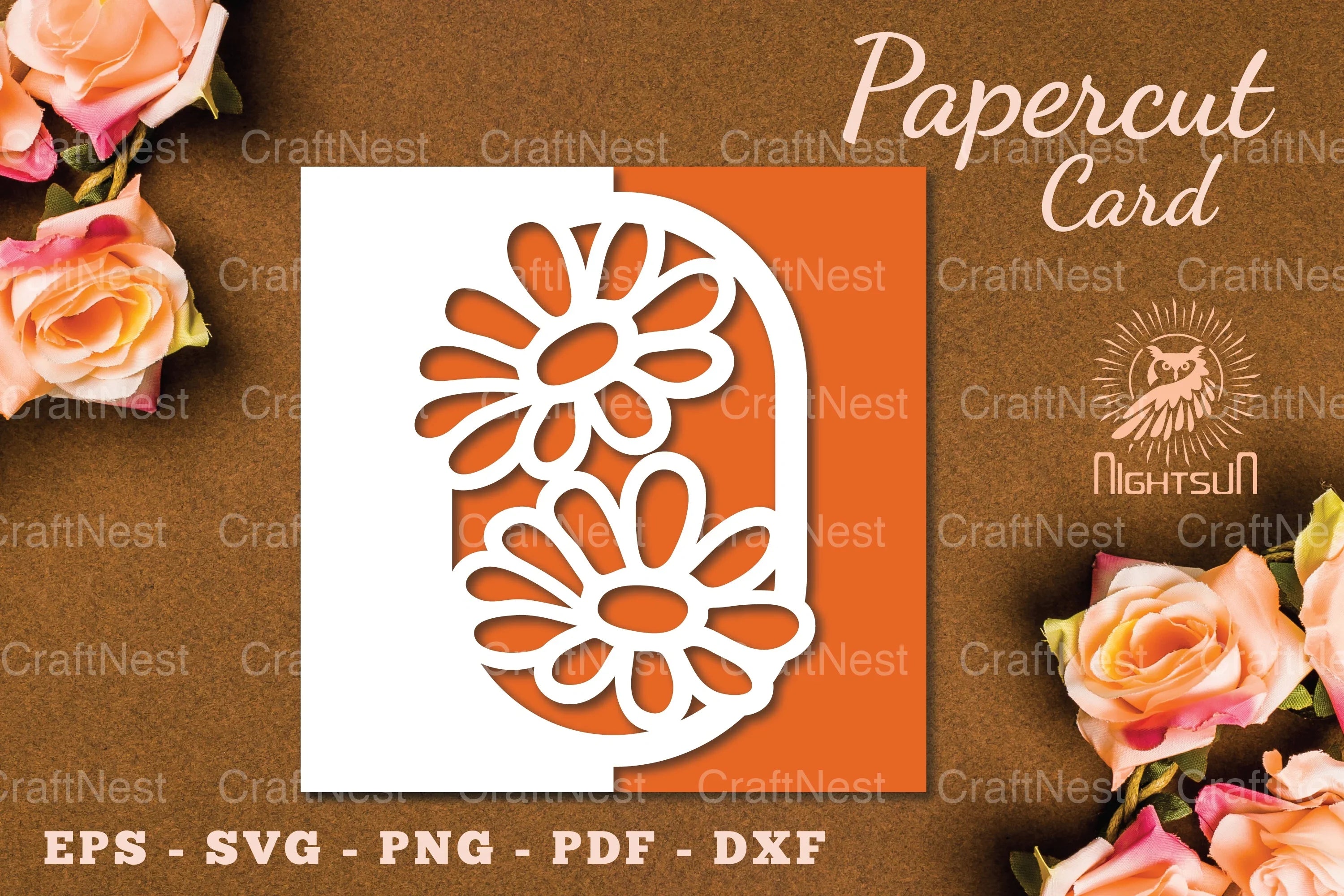 Papercut Card SVG Flowers Clipart Bundle