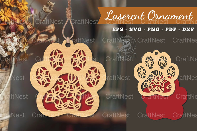 Flowers Paw Laser Cut Ornament Clipart Bundle - CraftNest - Digital Crafting and Art