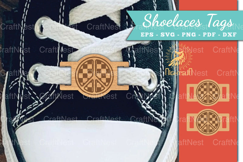 Flowers Peace Shoelaces Tags Laser Cut SVG Bundle - CraftNest - Digital Crafting and Art