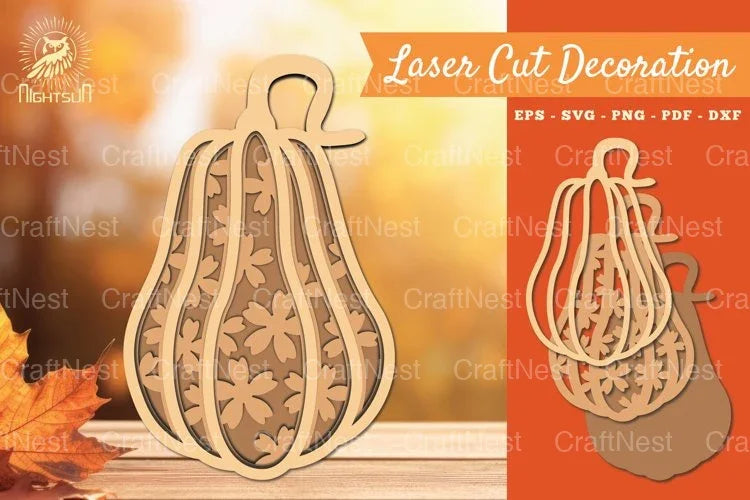 3D Pumpkin Flowers Lasercut SVG Bundle - CraftNest - Digital Crafting and Art