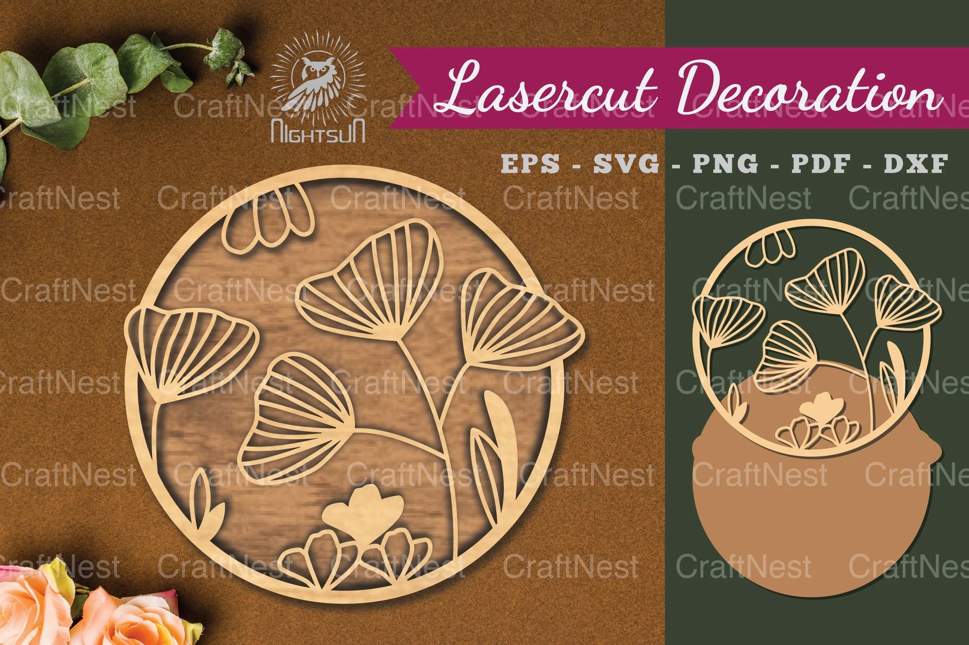 Flowers Round Laser Cut Decoration Clipart Bundle - CraftNest - Digital Crafting and Art