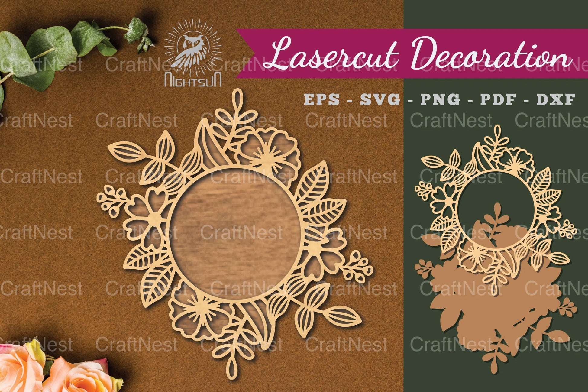 Flowers Round Laser Cut Decoration Clipart Bundle - CraftNest - Digital Crafting and Art