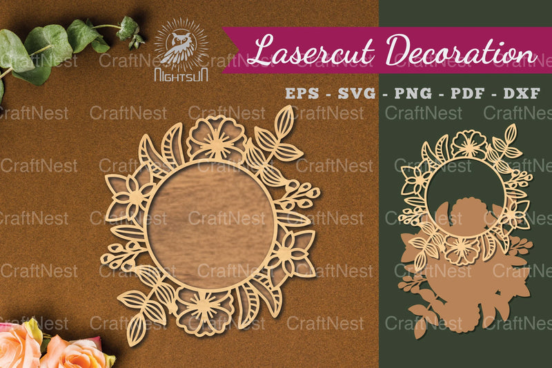 Flowers Round Laser Cut Decoration Clipart Bundle - CraftNest - Digital Crafting and Art