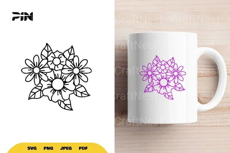 Flowers Cut File SVG Bundle - CraftNest - Digital Crafting and Art