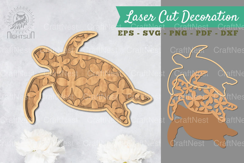Sea Turtle 3D Lasercut Decoration Clipart Bundle - CraftNest - Digital Crafting and Art