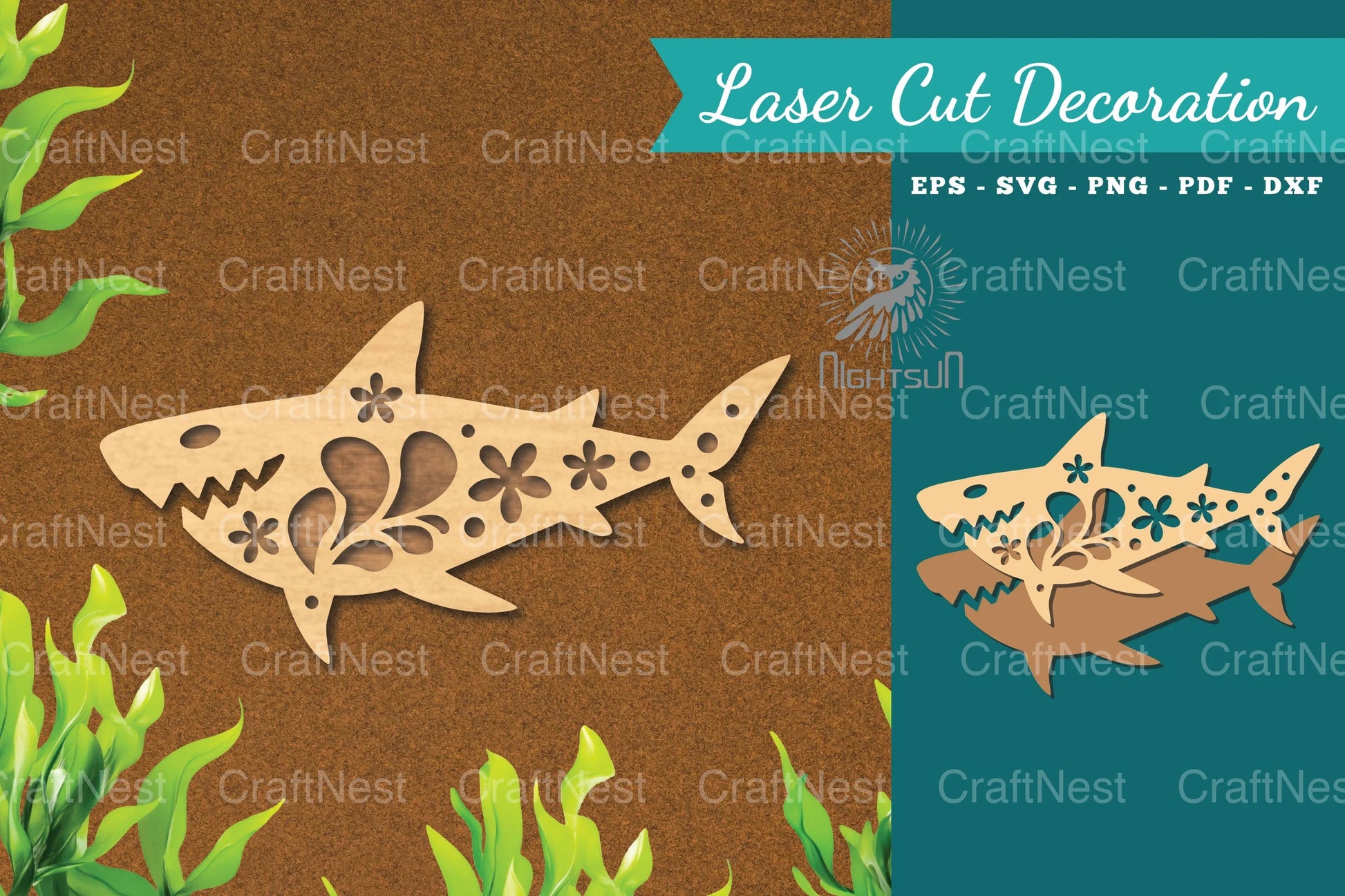 Shark Laser Cut Flower Decoration Clipart Bundle - CraftNest - Digital Crafting and Art