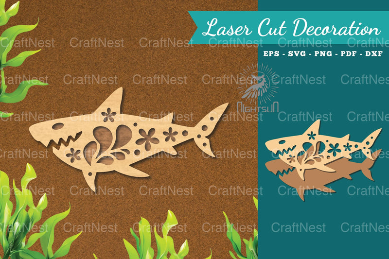 Shark Laser Cut Flower Decoration Clipart Bundle - CraftNest - Digital Crafting and Art