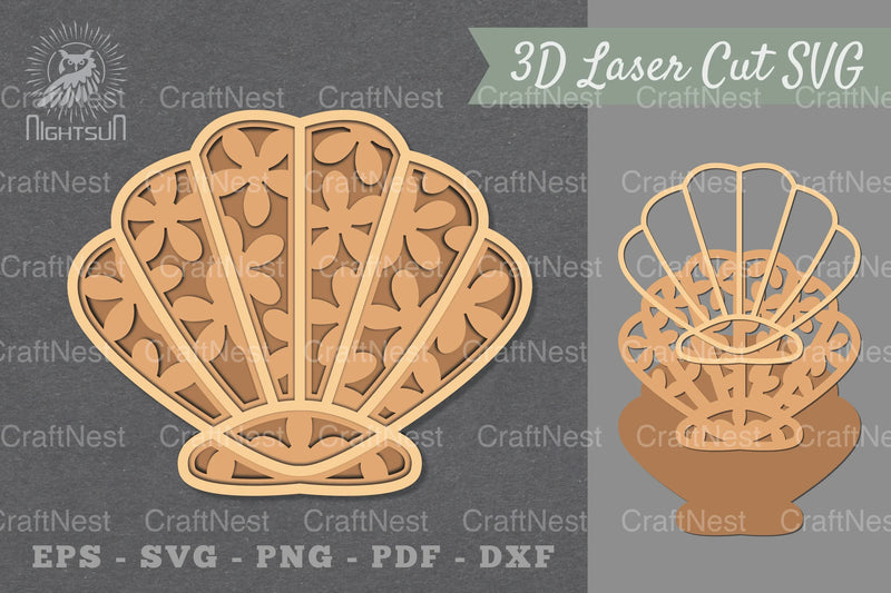 Flowers Shell Lasercut Decoration Clipart Bundle - CraftNest - Digital Crafting and Art