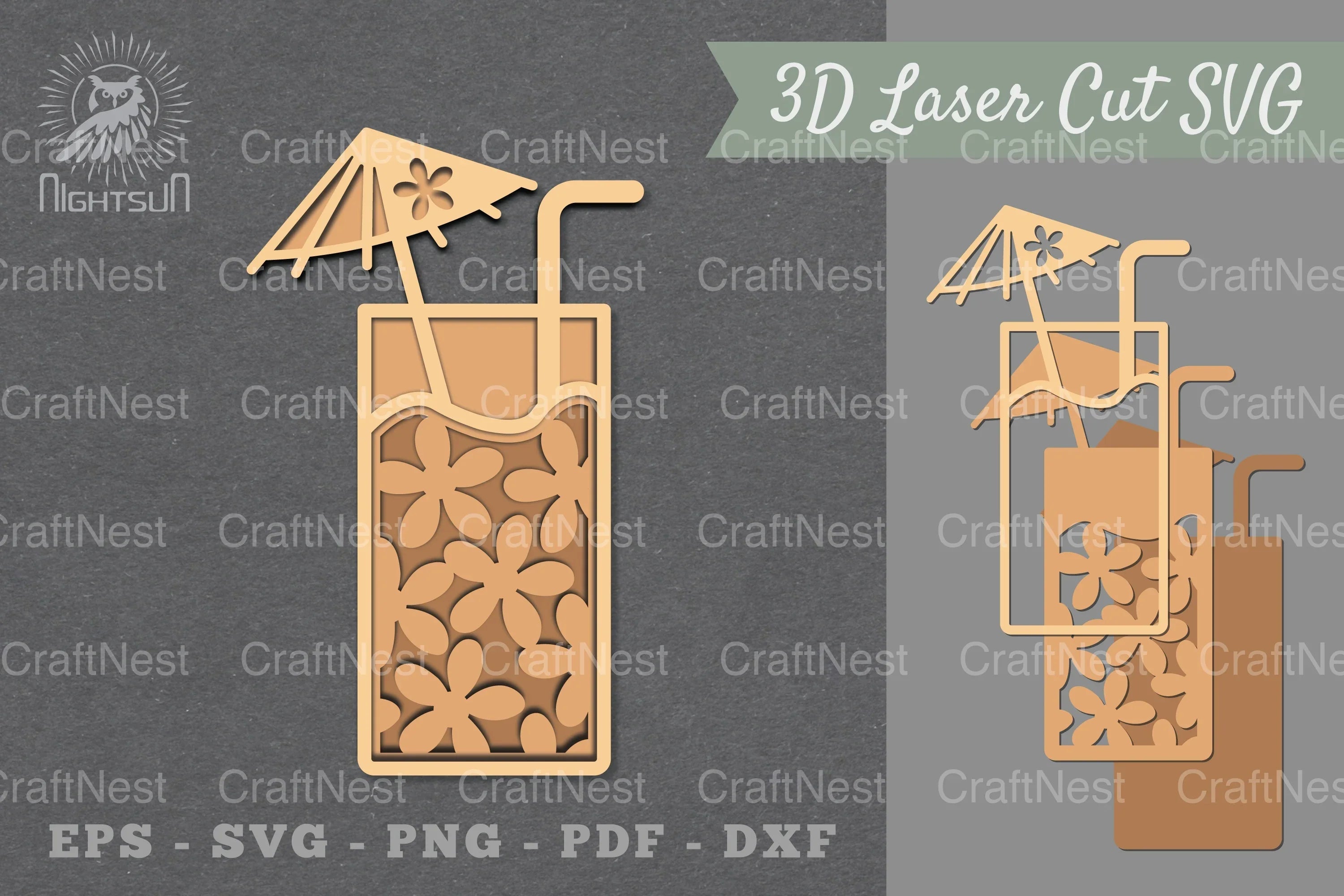 Flowers Soft Drink Lasercut Decoration Clipart Bundle - CraftNest - Digital Crafting and Art