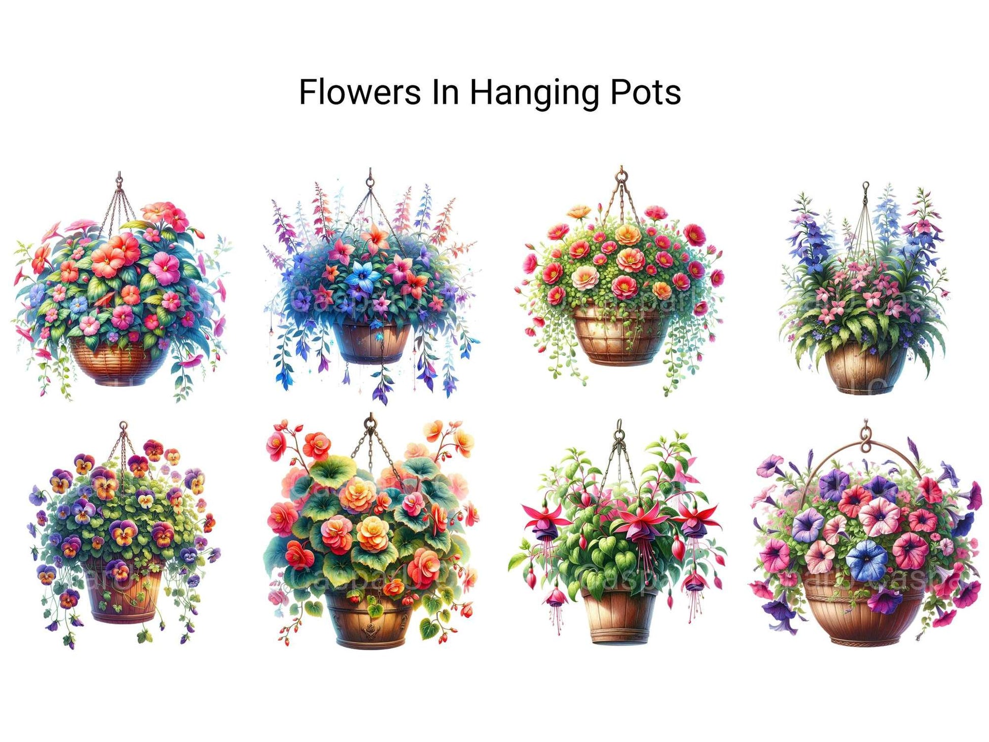 Flowers in Hanging Pots - CraftNest - Digital Crafting and Art