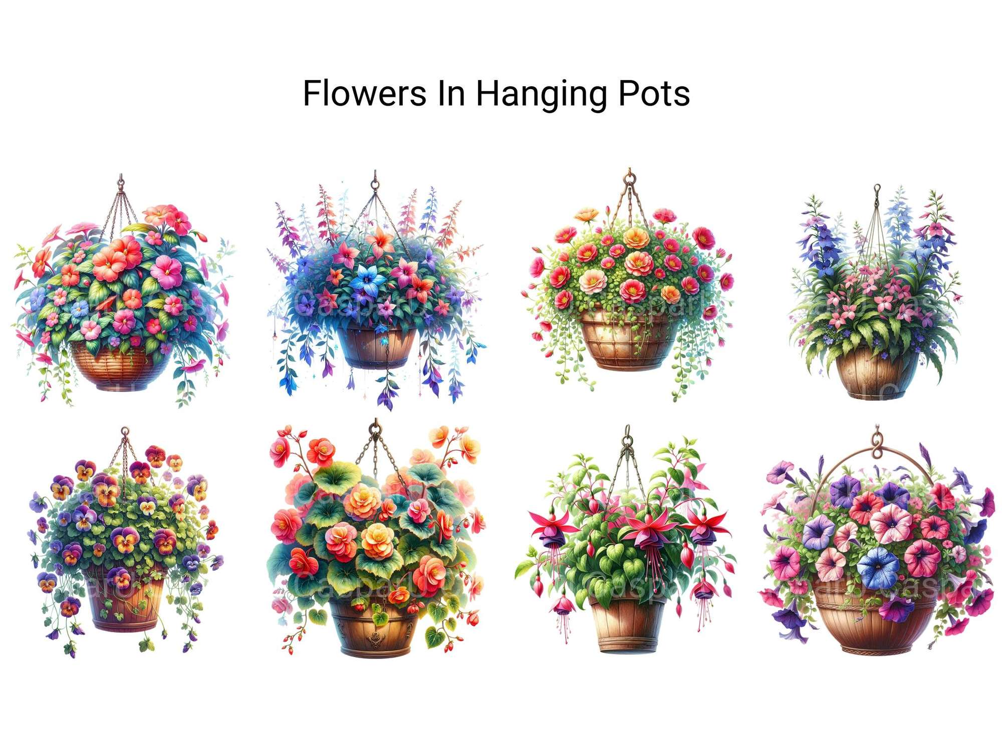 Flowers in Hanging Pots - CraftNest - Digital Crafting and Art