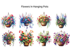 Flowers in Hanging Pots - CraftNest - Digital Crafting and Art