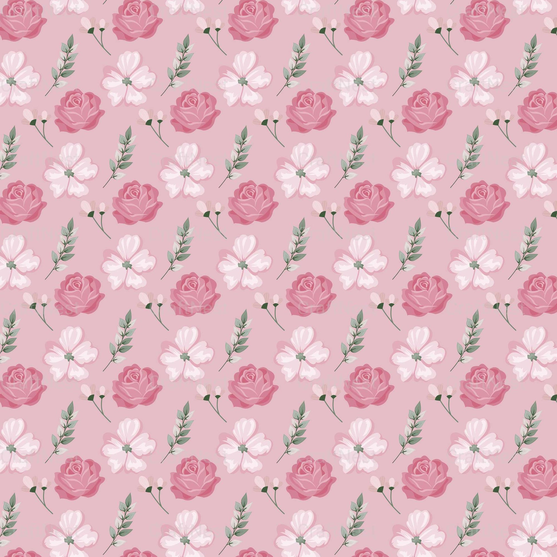 Watercolor Flowers Seamless Digital Paper - CraftNest - Digital Crafting and Art
