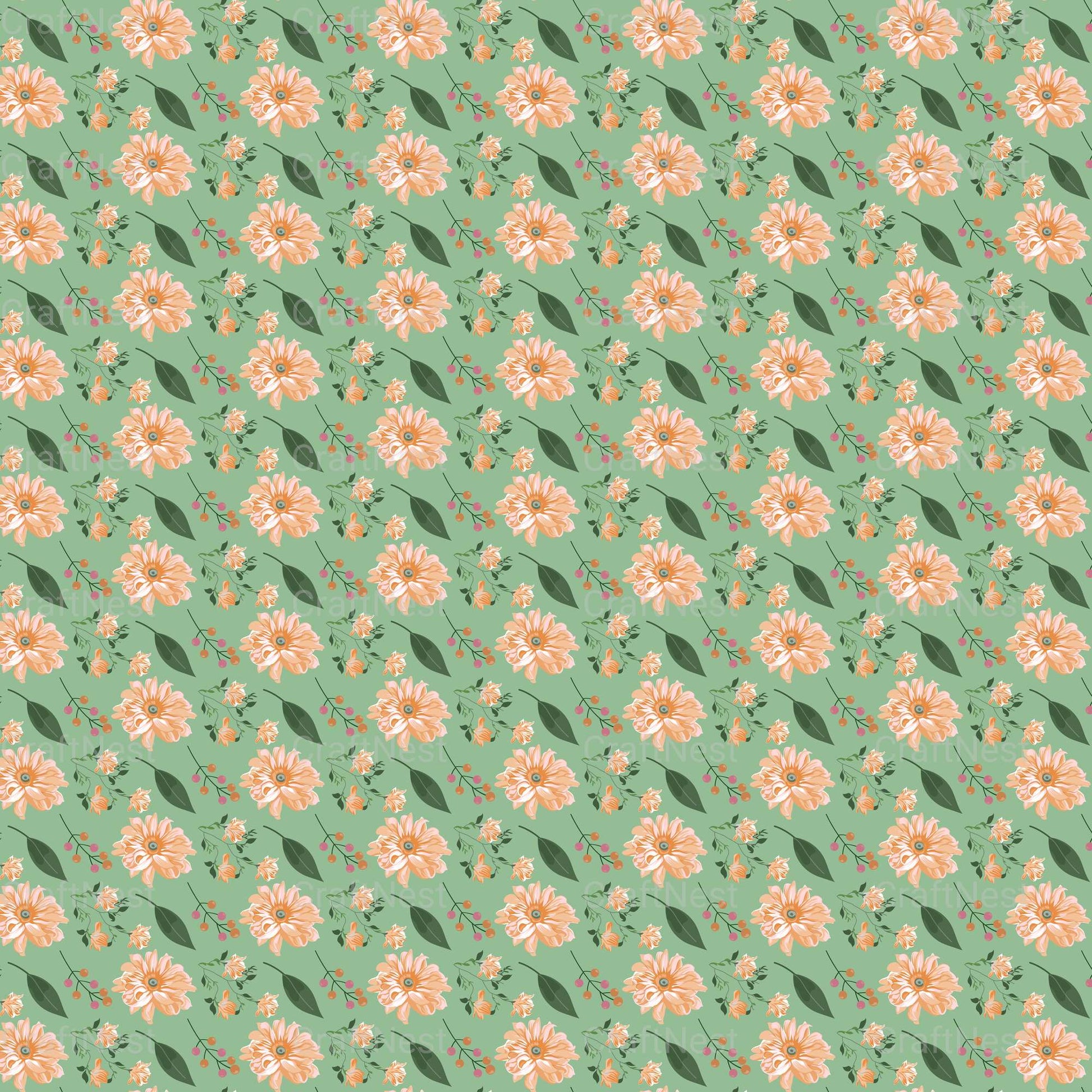 Watercolor Flowers Seamless Digital Paper - CraftNest - Digital Crafting and Art