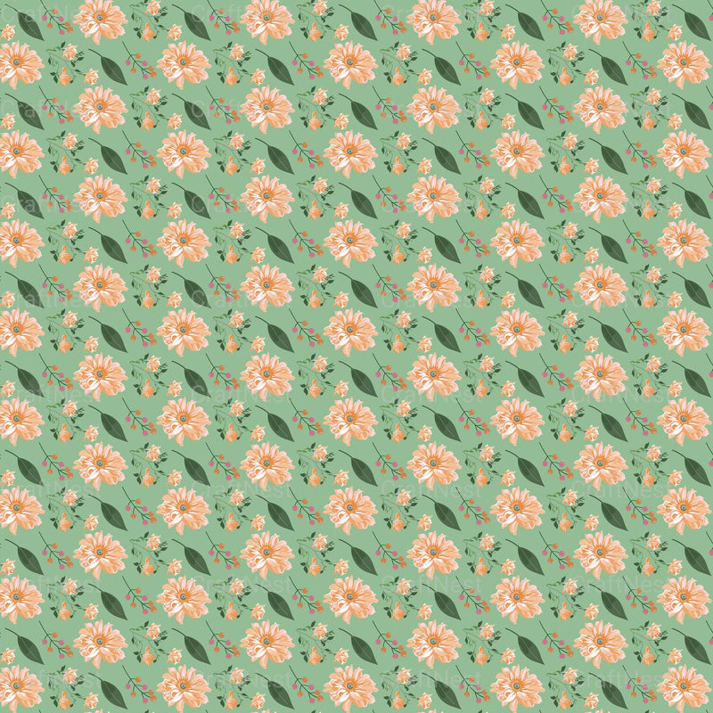 Watercolor Flowers Seamless Digital Paper - CraftNest - Digital Crafting and Art