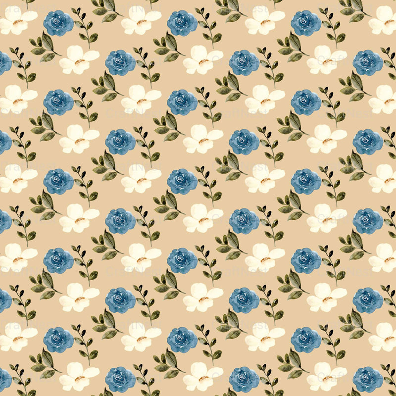 Watercolor Flowers Seamless Digital Paper - CraftNest - Digital Crafting and Art