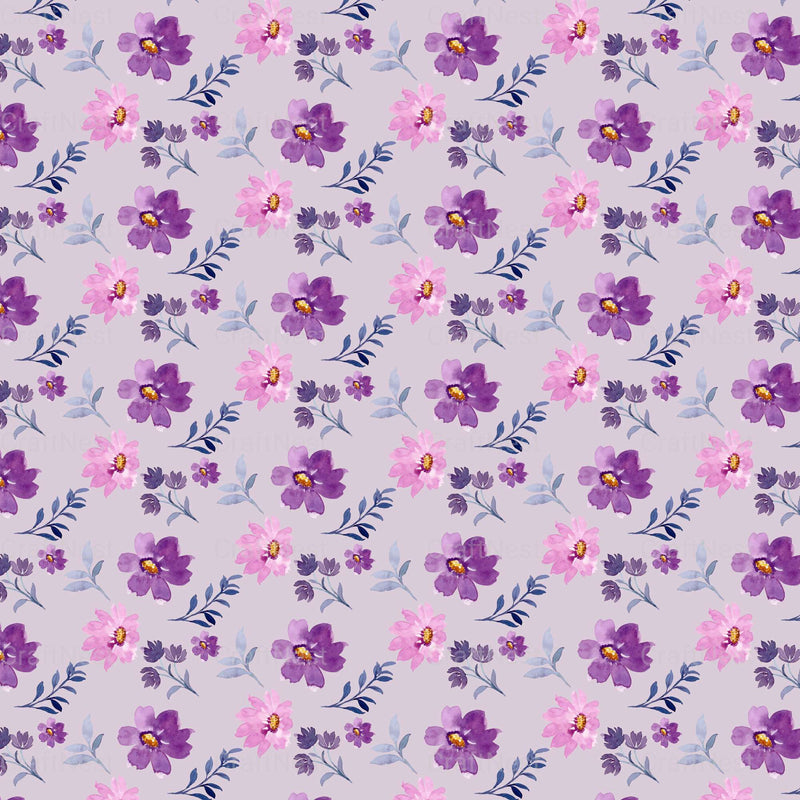 Watercolor Flowers Seamless Digital Paper - CraftNest - Digital Crafting and Art