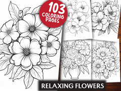 Relaxing Flowers Coloring Book - CraftNest - Digital Crafting and Art