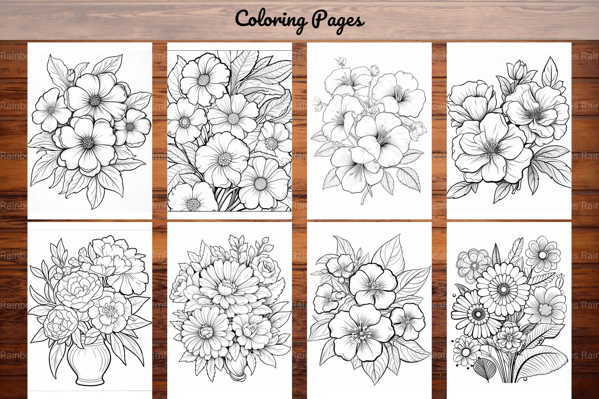 Relaxing Flowers Coloring Book - CraftNest - Digital Crafting and Art