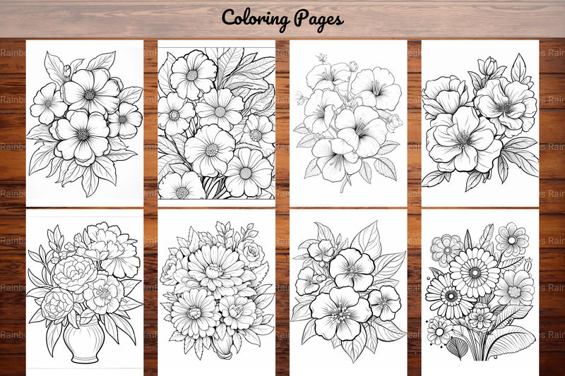 Relaxing Flowers Coloring Book - CraftNest - Digital Crafting and Art