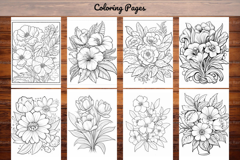Relaxing Flowers Coloring Book - CraftNest - Digital Crafting and Art