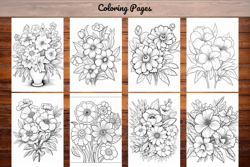 Relaxing Flowers Coloring Book - CraftNest - Digital Crafting and Art