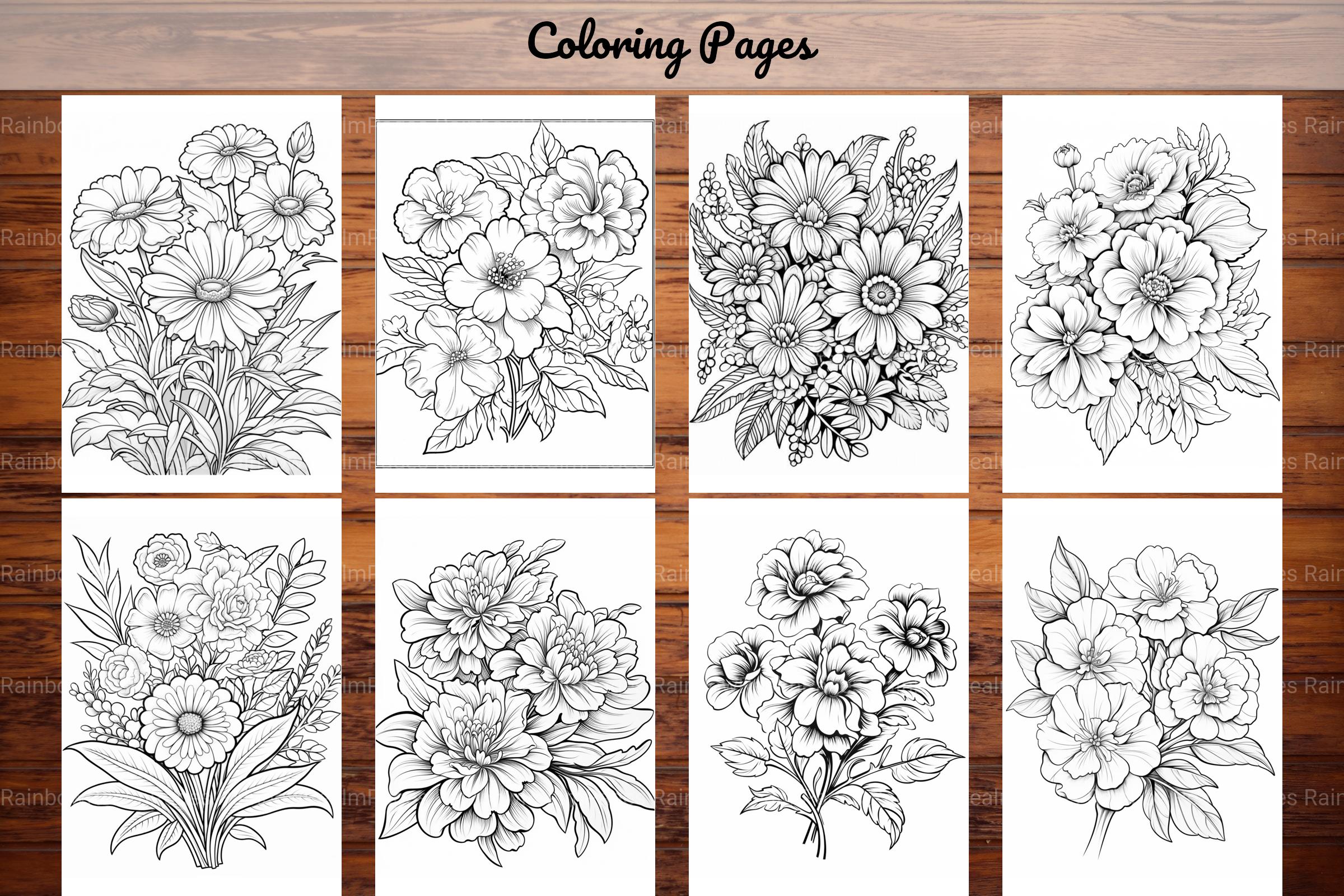 Relaxing Flowers Coloring Book - CraftNest - Digital Crafting and Art