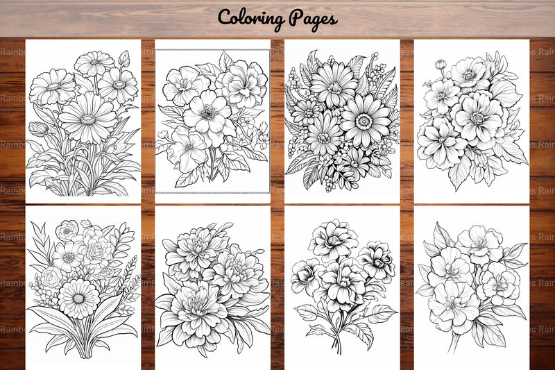 Relaxing Flowers Coloring Book - CraftNest - Digital Crafting and Art