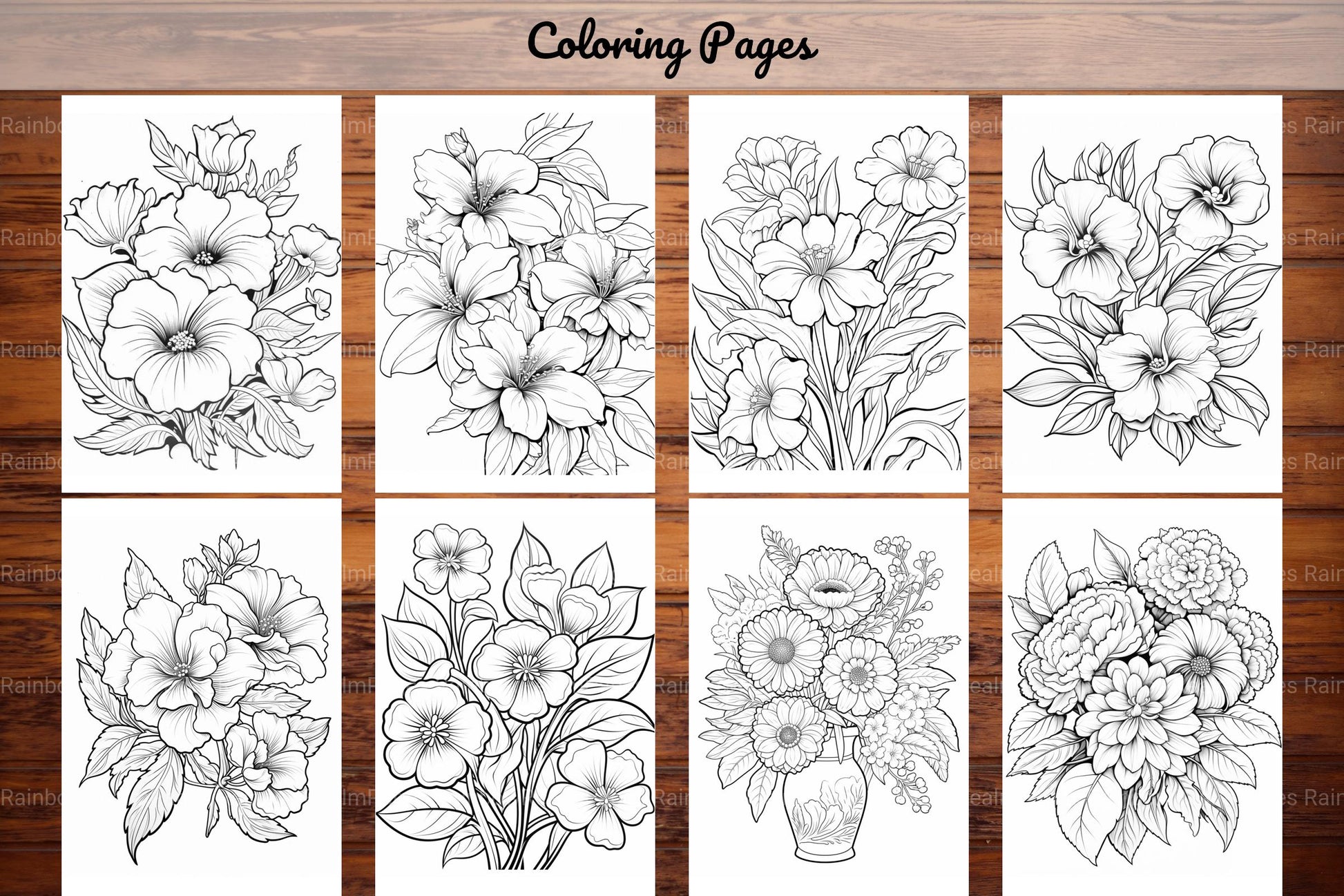 Relaxing Flowers Coloring Book - CraftNest - Digital Crafting and Art
