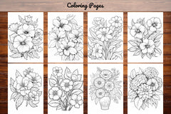 Relaxing Flowers Coloring Book - CraftNest - Digital Crafting and Art