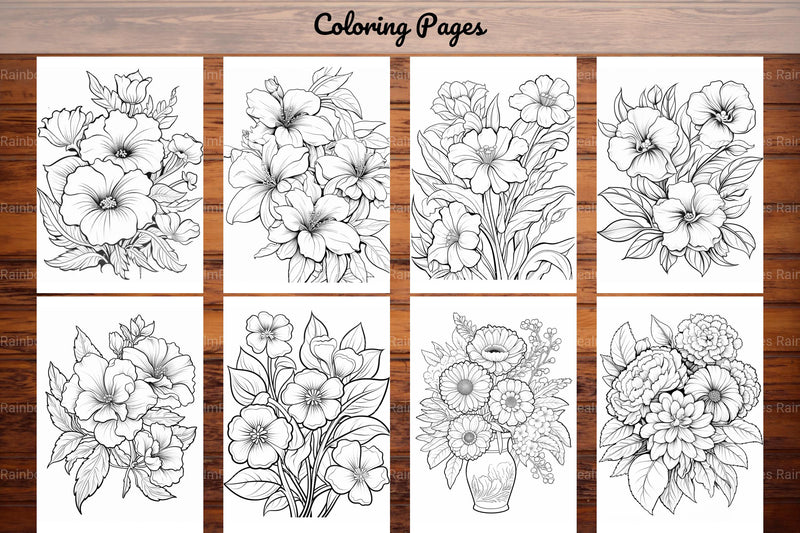 Relaxing Flowers Coloring Book - CraftNest - Digital Crafting and Art