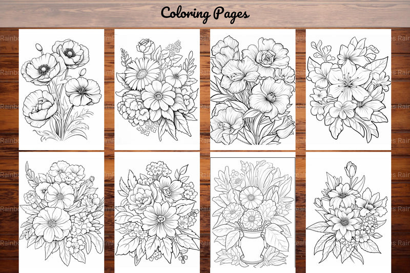 Relaxing Flowers Coloring Book - CraftNest - Digital Crafting and Art