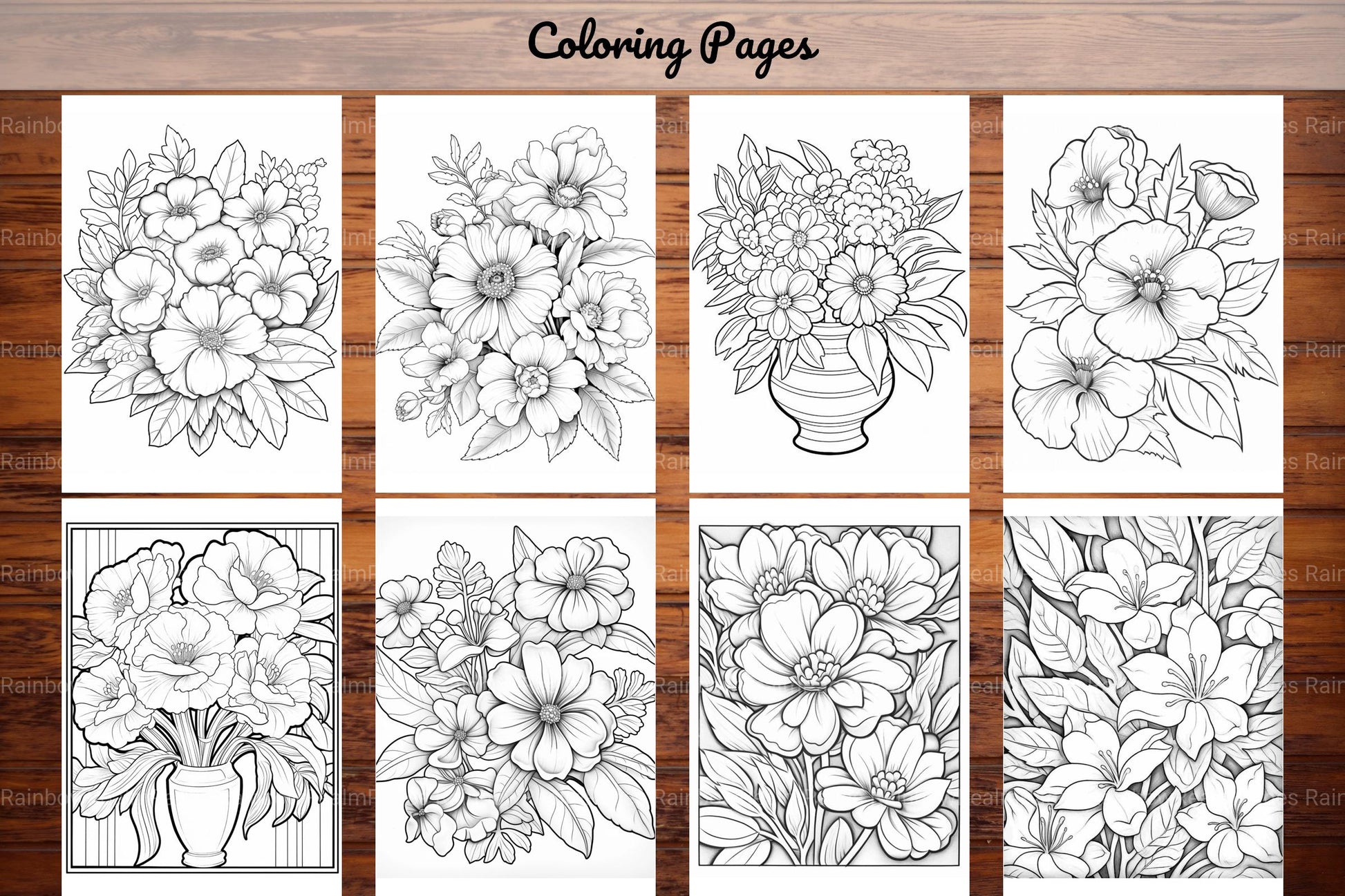 Relaxing Flowers Coloring Book - CraftNest - Digital Crafting and Art