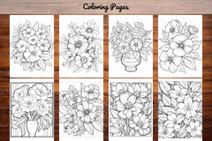 Relaxing Flowers Coloring Book - CraftNest - Digital Crafting and Art