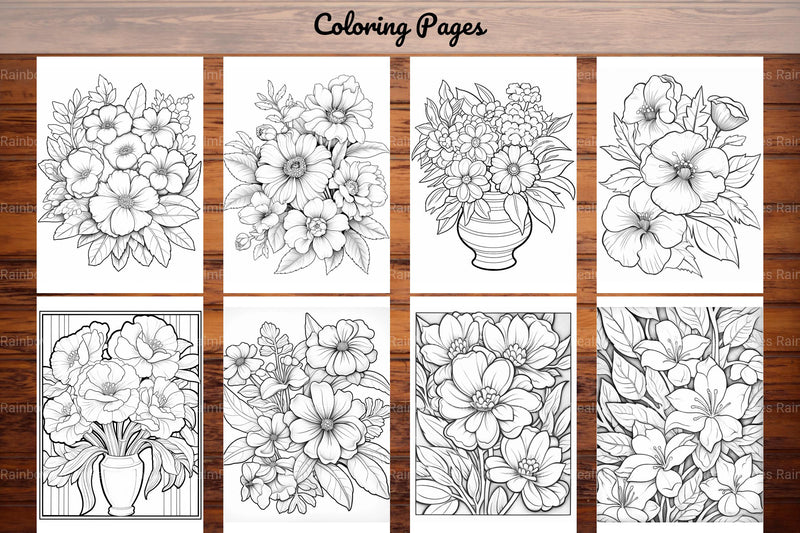 Relaxing Flowers Coloring Book - CraftNest - Digital Crafting and Art