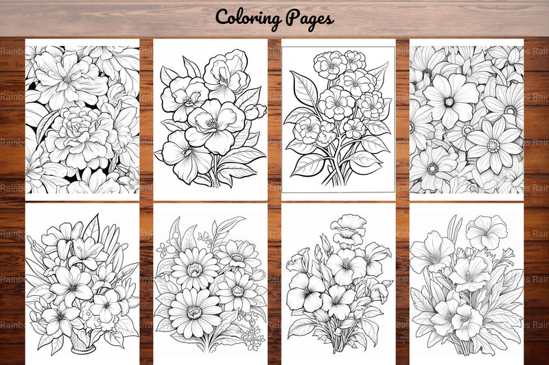 Relaxing Flowers Coloring Book - CraftNest - Digital Crafting and Art