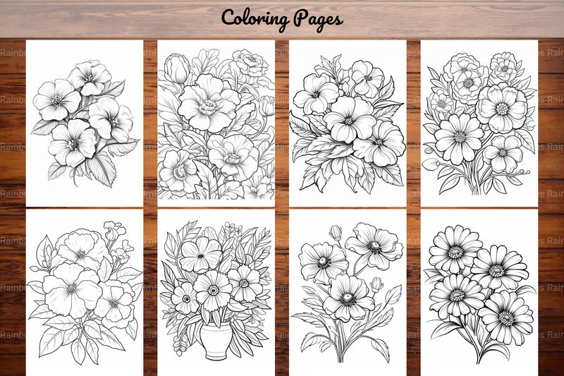 Relaxing Flowers Coloring Book - CraftNest - Digital Crafting and Art