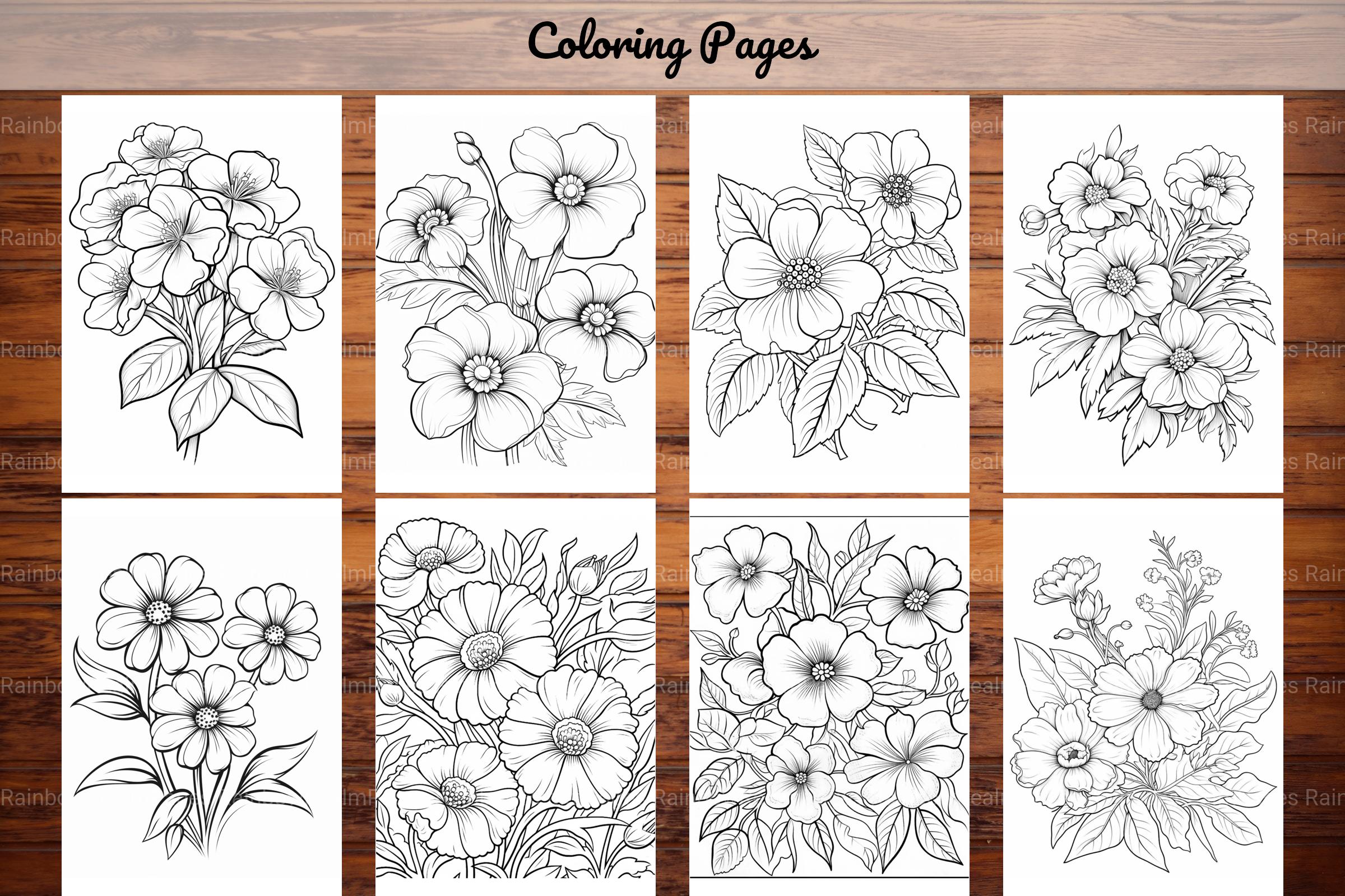 Relaxing Flowers Coloring Book - CraftNest - Digital Crafting and Art