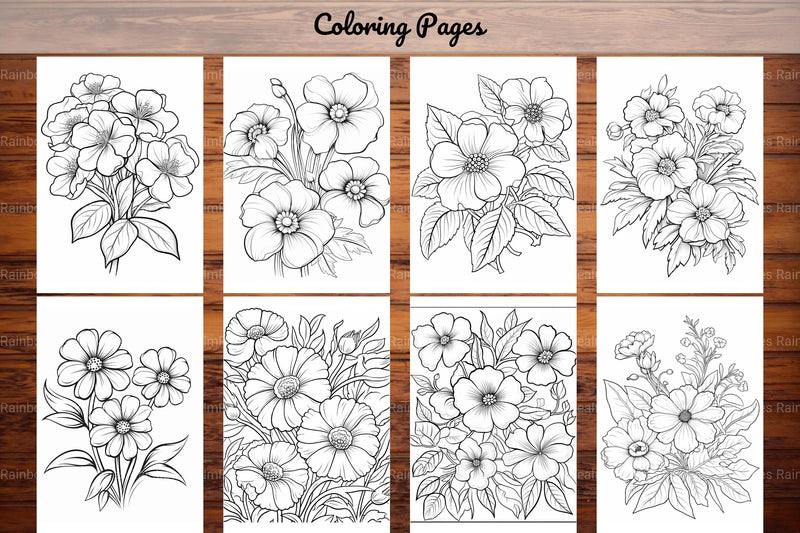 Relaxing Flowers Coloring Book - CraftNest - Digital Crafting and Art