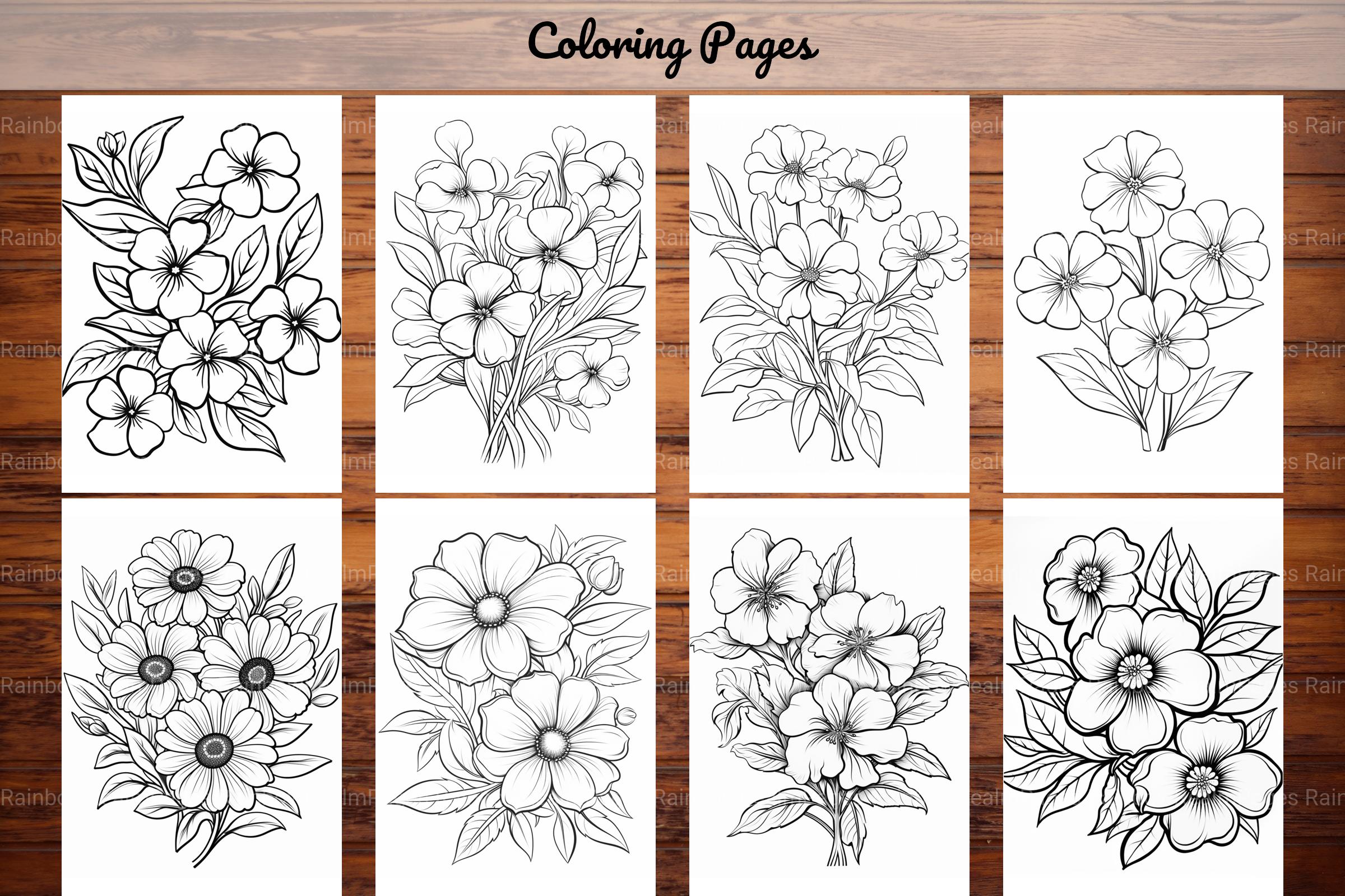 Relaxing Flowers Coloring Book - CraftNest - Digital Crafting and Art