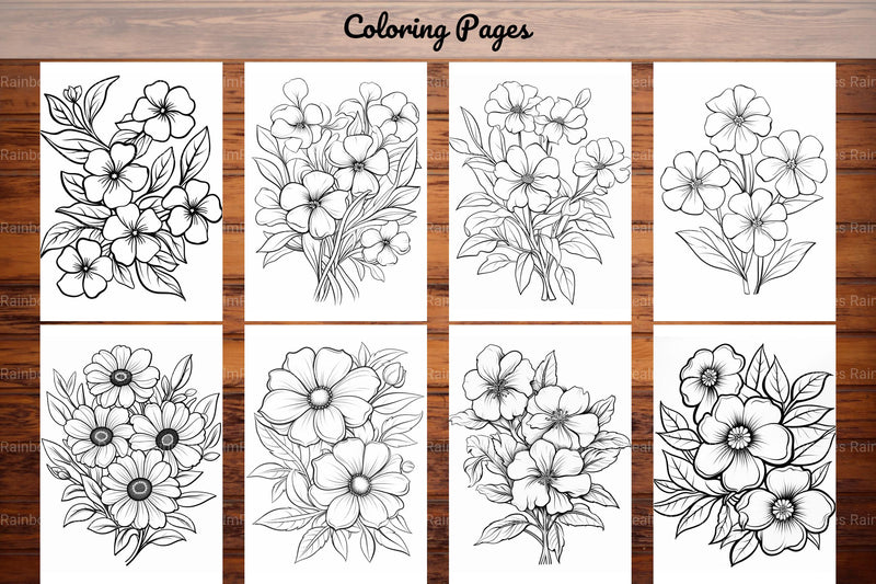 Relaxing Flowers Coloring Book - CraftNest - Digital Crafting and Art