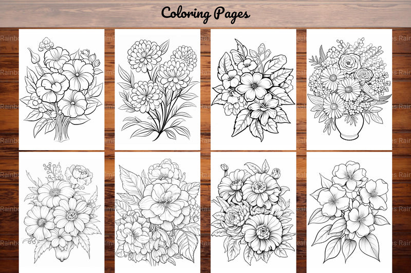 Relaxing Flowers Coloring Book - CraftNest - Digital Crafting and Art