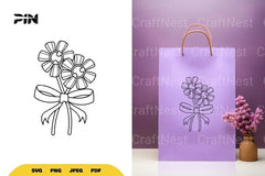 Flowers and Bow SVG Bundle - CraftNest - Digital Crafting and Art