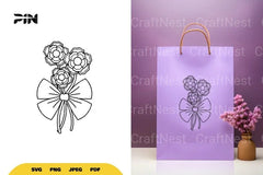 Flowers and Bow SVG Bundle - CraftNest - Digital Crafting and Art